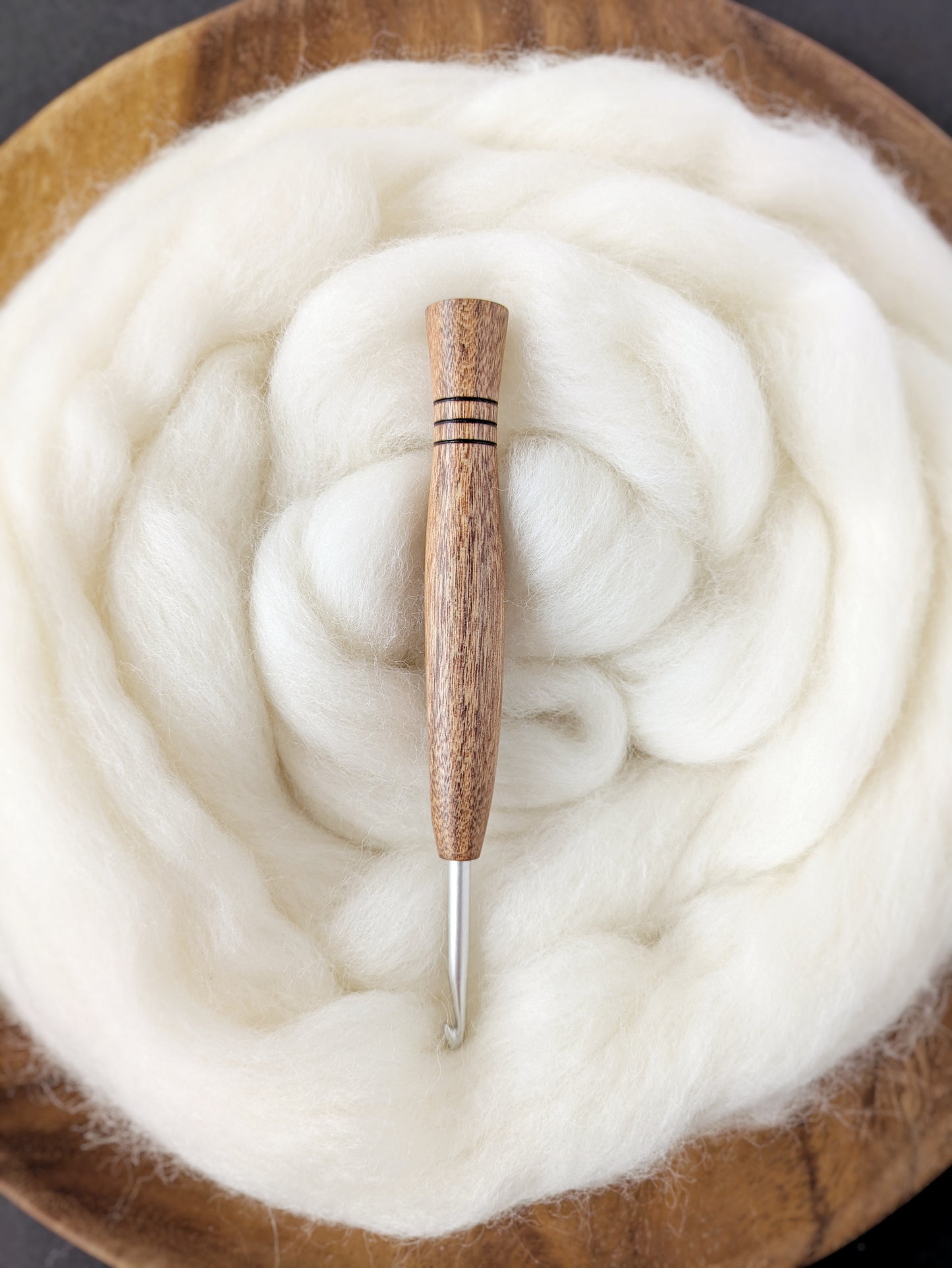 7 4.5mm Rosewood Ergonomic Wood Crochet Hook