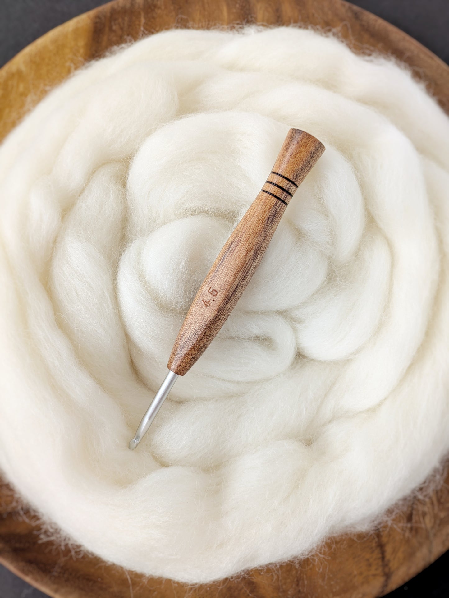 7 4.5mm Rosewood Ergonomic Wood Crochet Hook