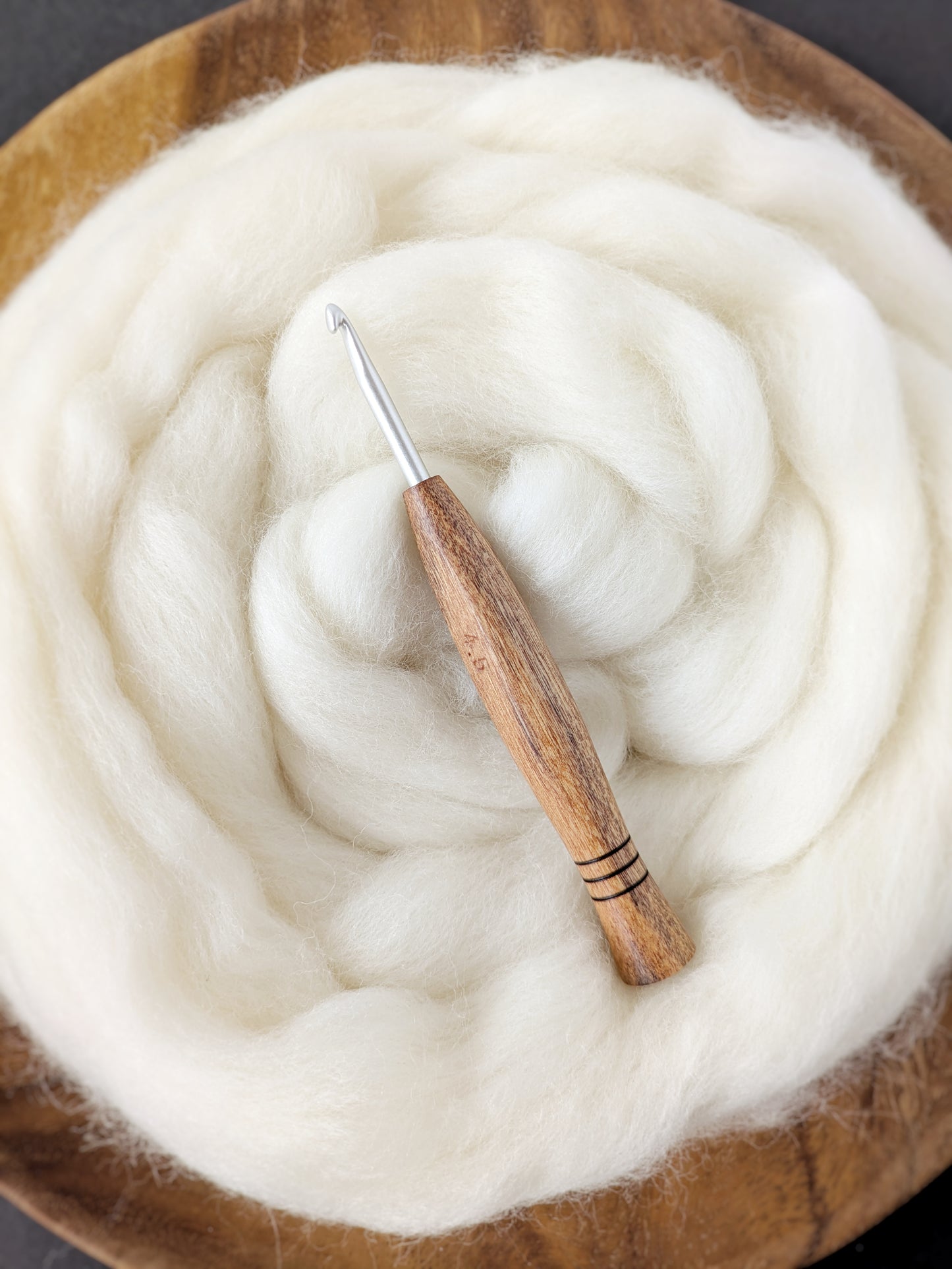7 4.5mm Rosewood Ergonomic Wood Crochet Hook