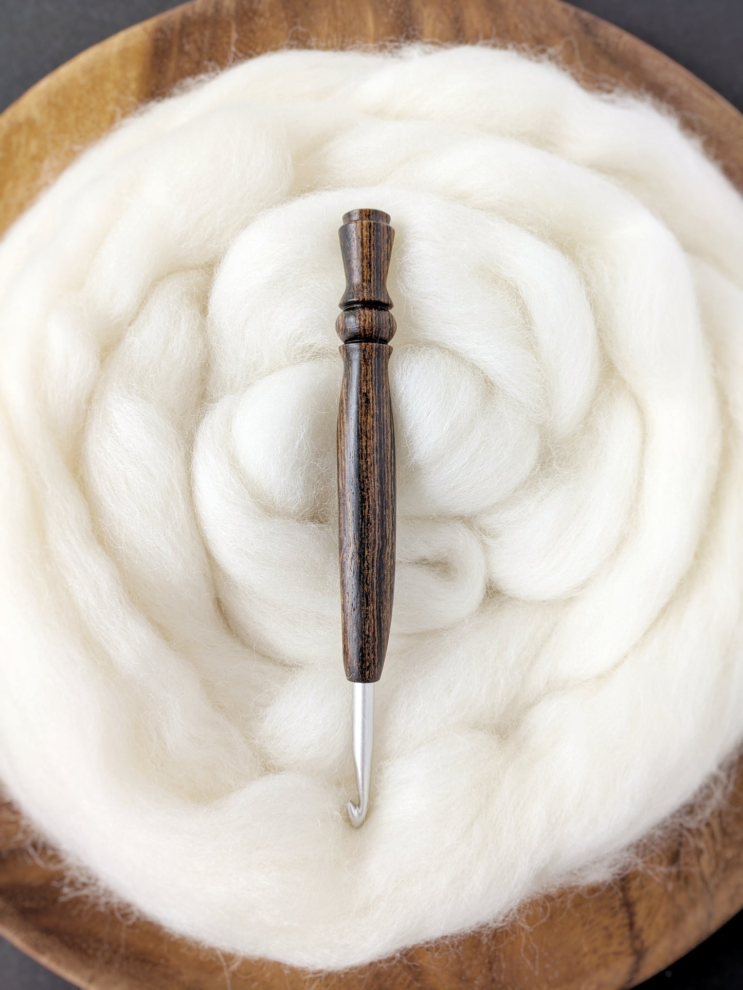 I 5.5mm Bocote Ergonomic Wood Crochet Hook