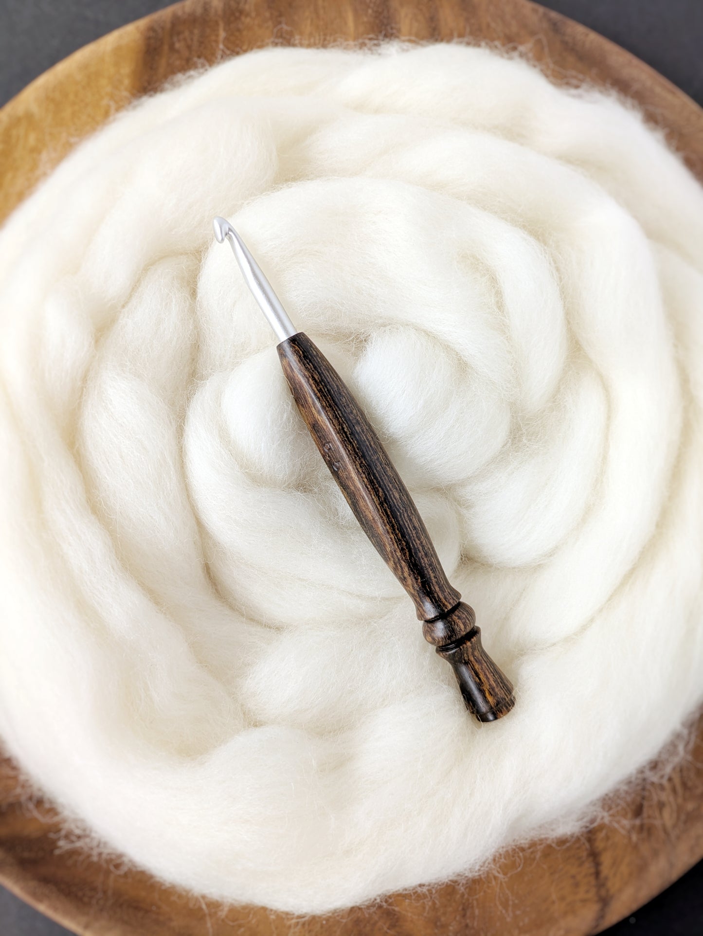 I 5.5mm Bocote Ergonomic Wood Crochet Hook