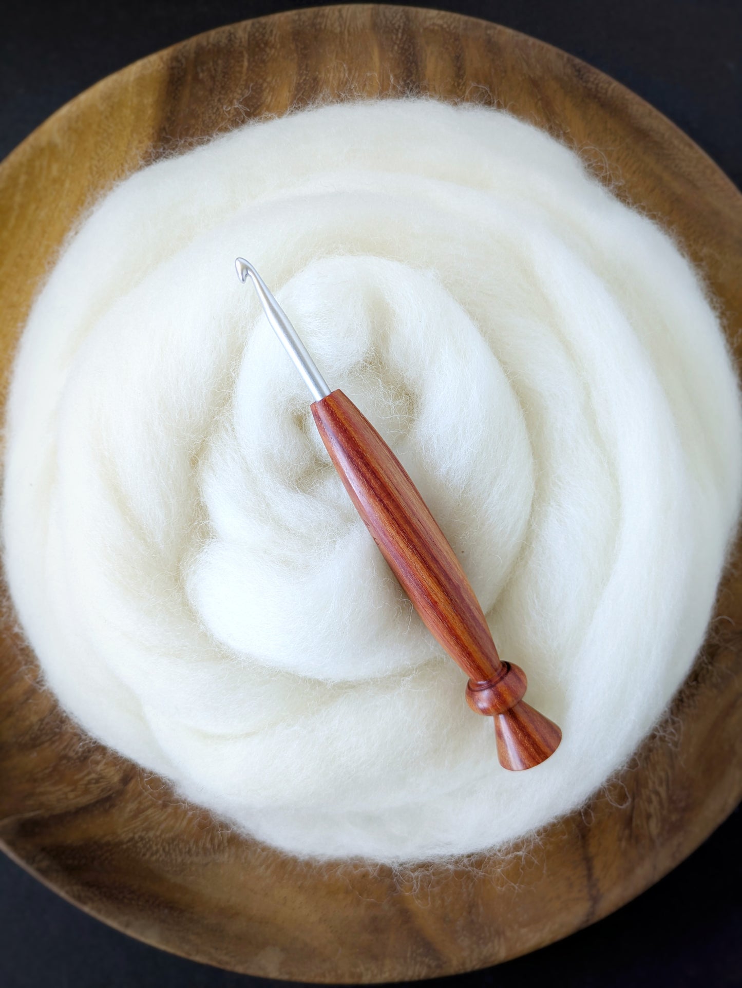 7 4.5mm Tulipwood Ergonomic Wood Crochet Hook