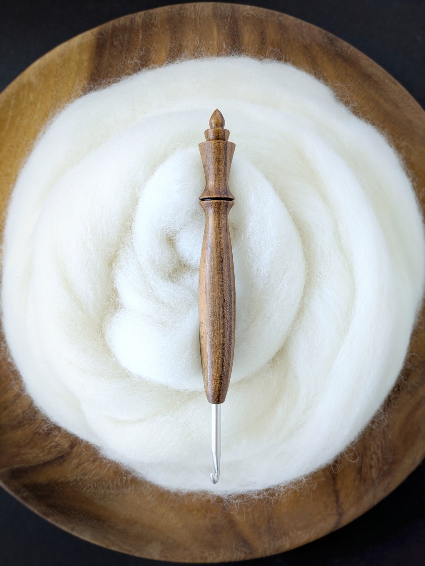 7 4.5mm Curupay Ergonomic Wood Crochet Hook