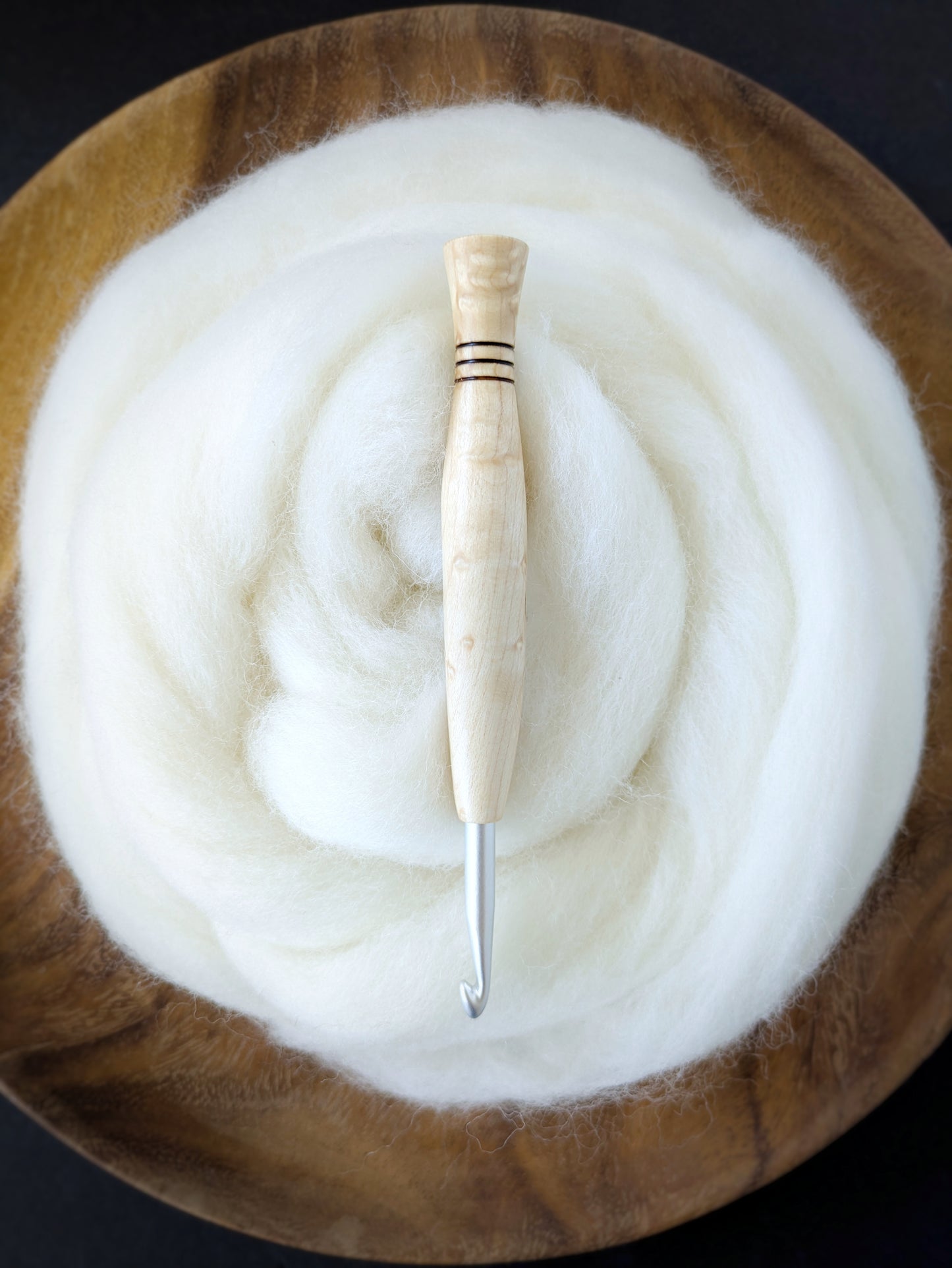 J 6mm Birdseye Maple Ergonomic Wood Crochet Hook