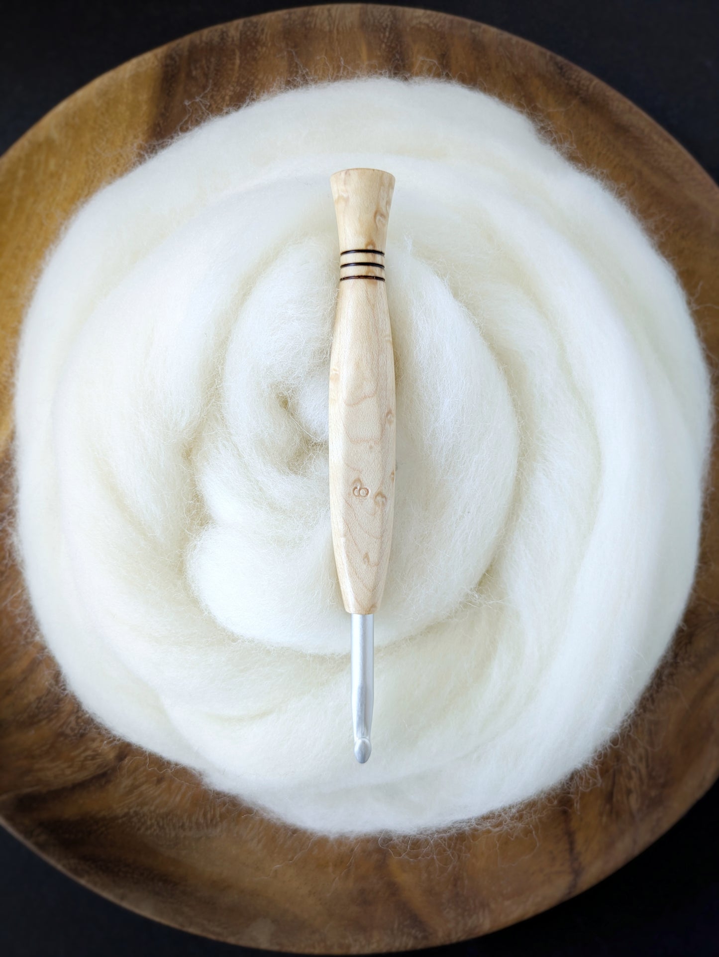 J 6mm Birdseye Maple Ergonomic Wood Crochet Hook