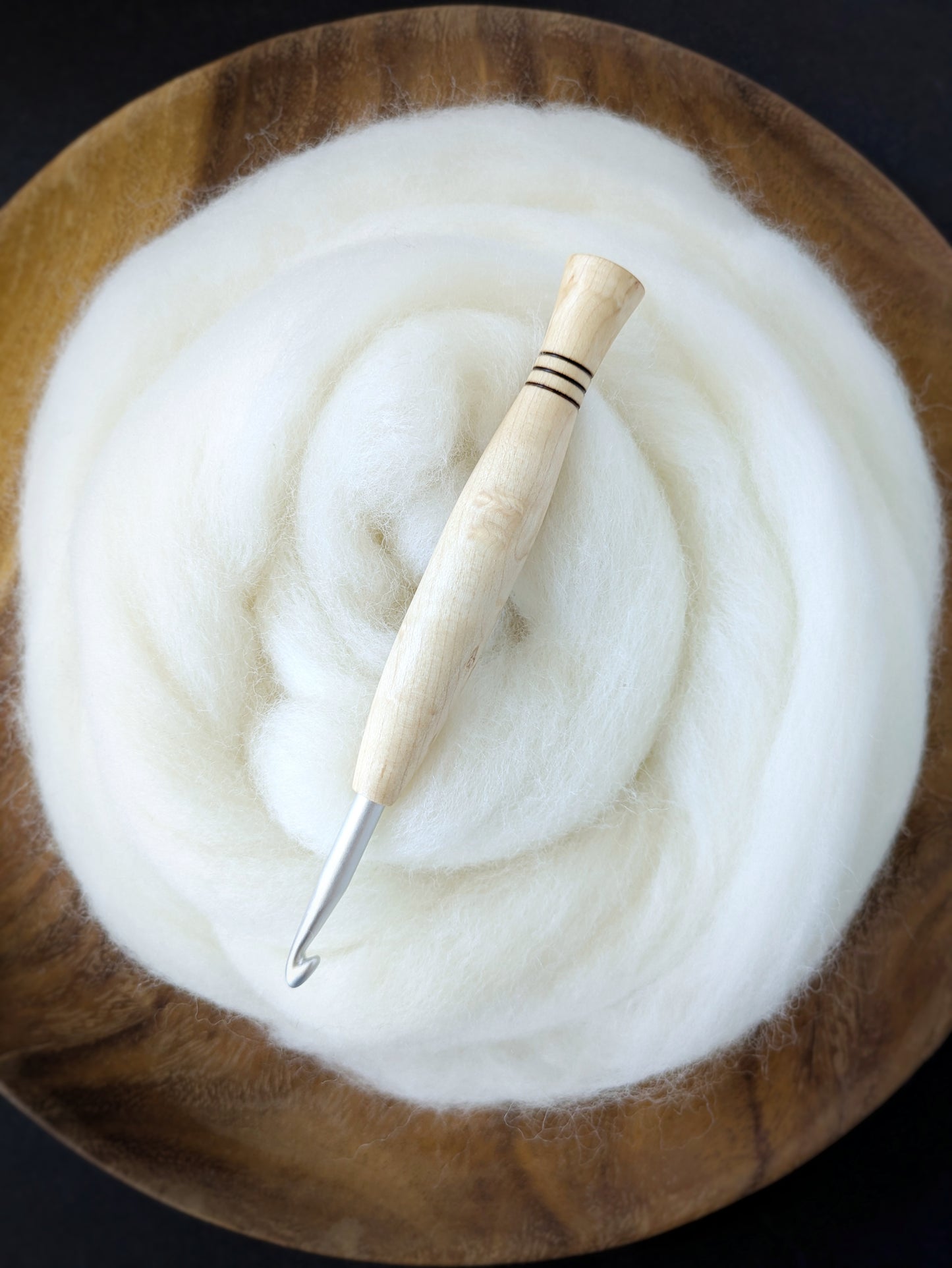 J 6mm Birdseye Maple Ergonomic Wood Crochet Hook