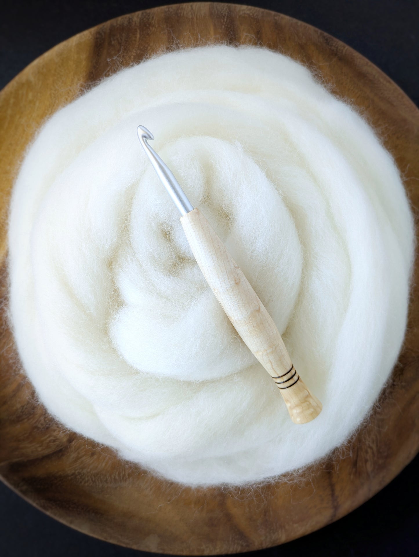 J 6mm Birdseye Maple Ergonomic Wood Crochet Hook