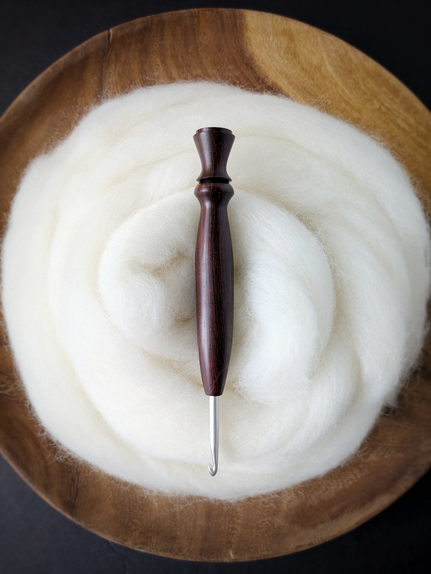 7 4.5mm Rosewood Ergonomic Wood Crochet Hook