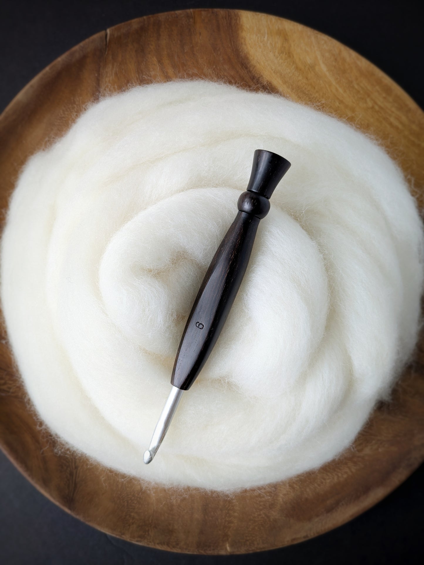 J 6mm Ziricote Ergonomic Wood Crochet Hook