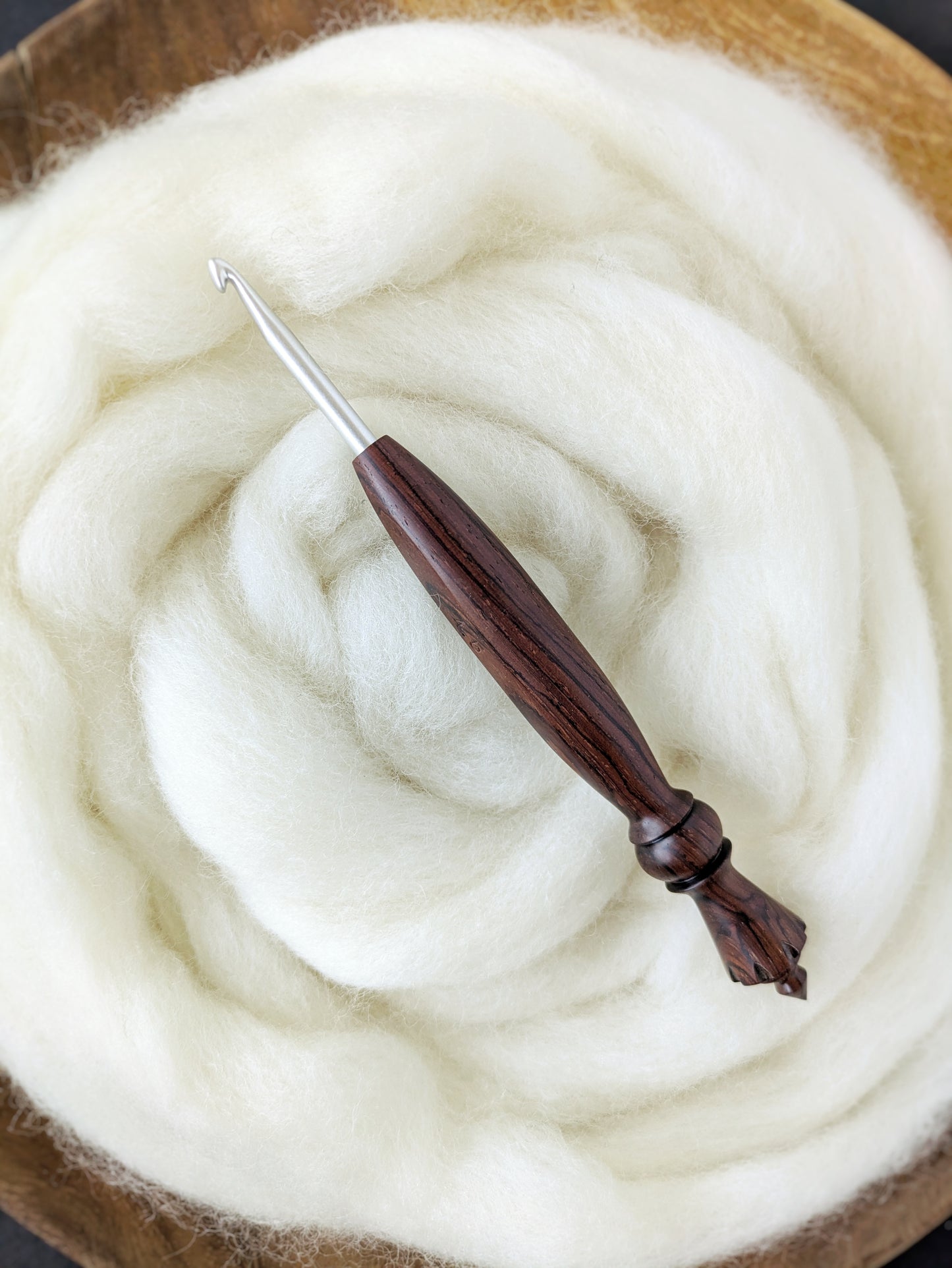7 4.5mm Rosewood Ergonomic Wood Crochet Hook