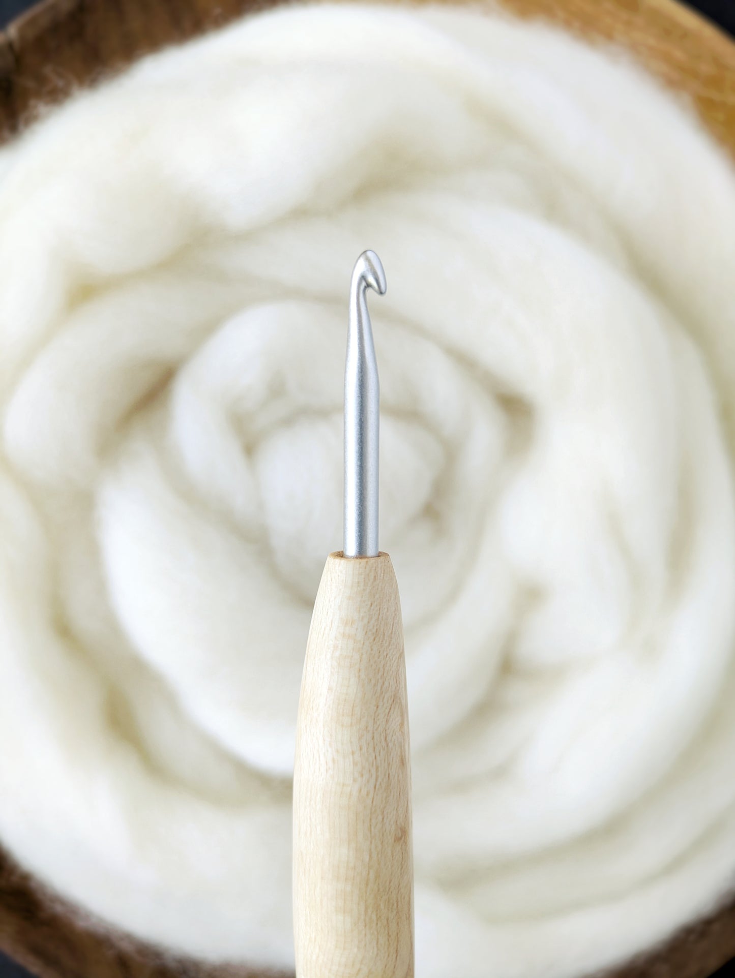 7 4.5mm Birdseye Maple Ergonomic Wood Crochet Hook
