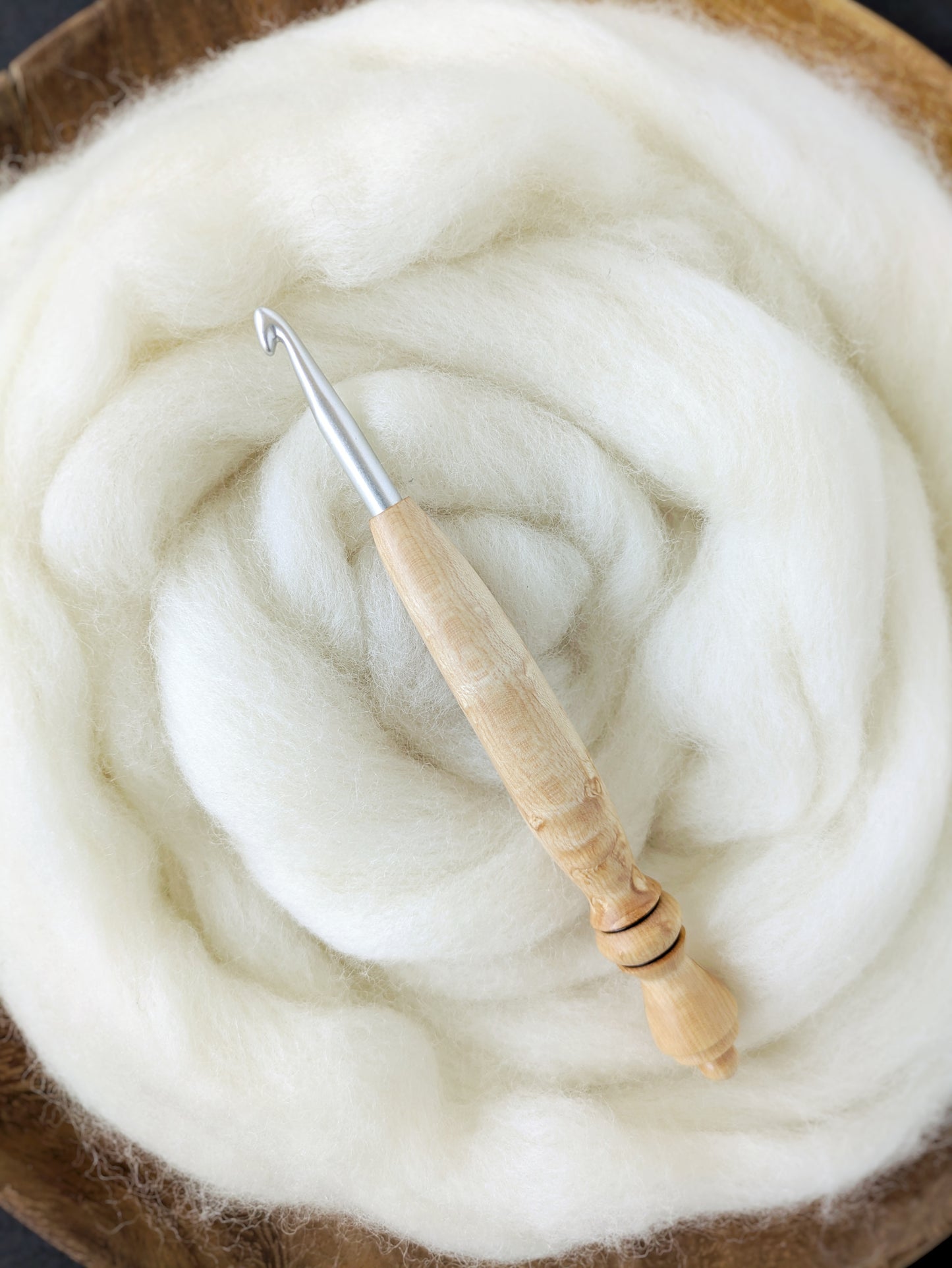 J 6mm Birdseye Maple Ergonomic Wood Crochet Hook