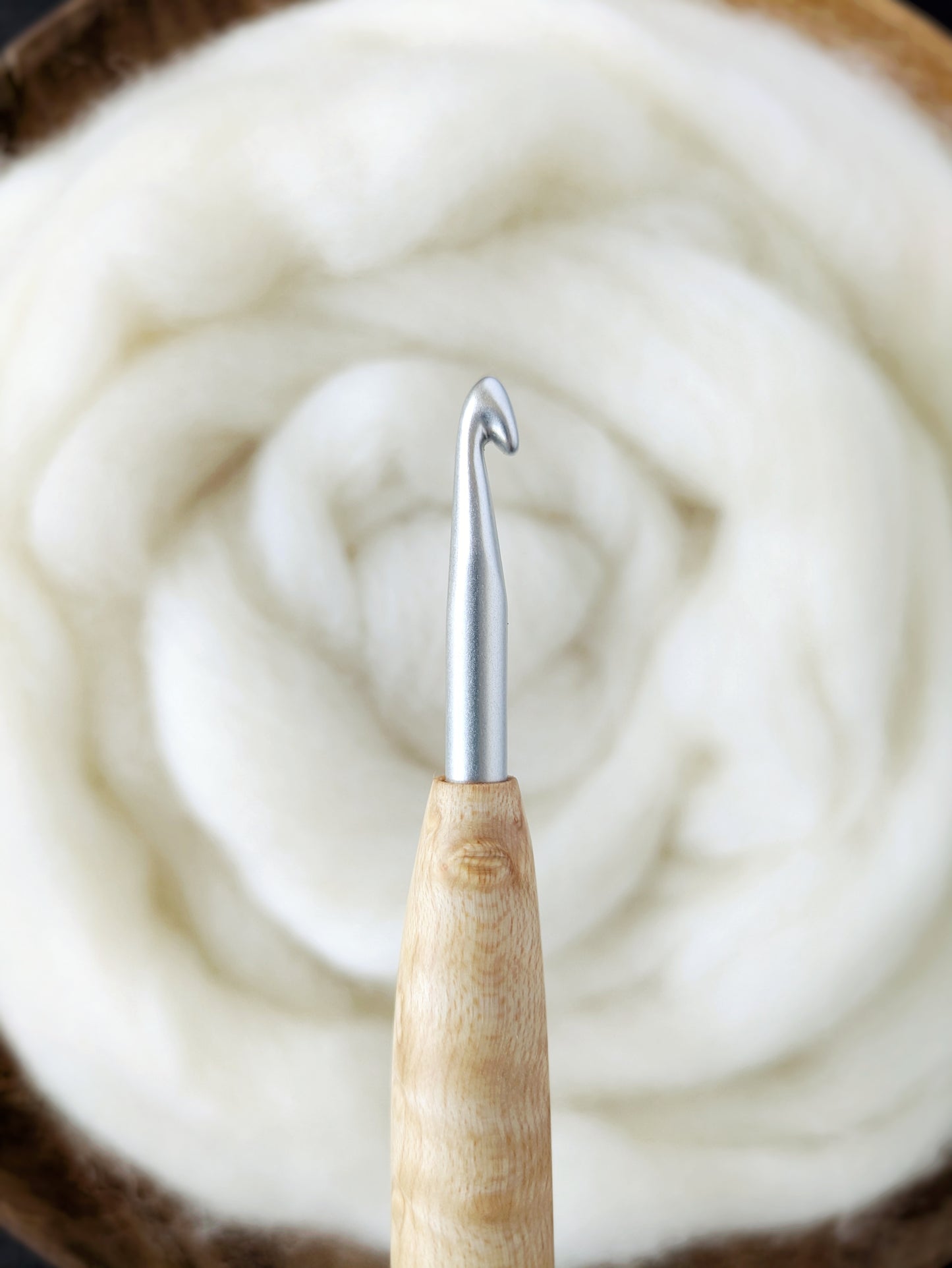 J 6mm Birdseye Maple Ergonomic Wood Crochet Hook