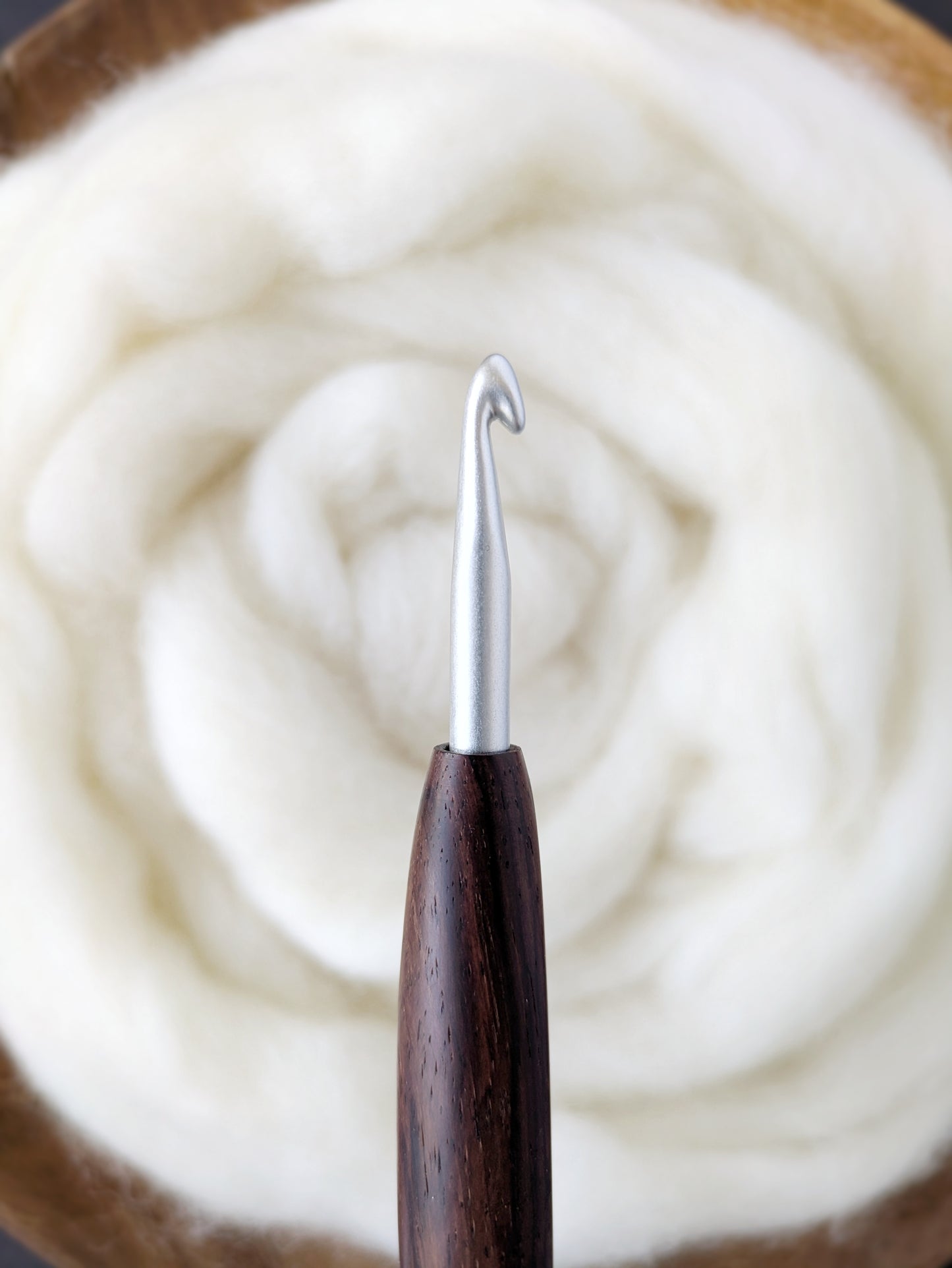 J 6mm Rosewood Ergonomic Wood Crochet Hook