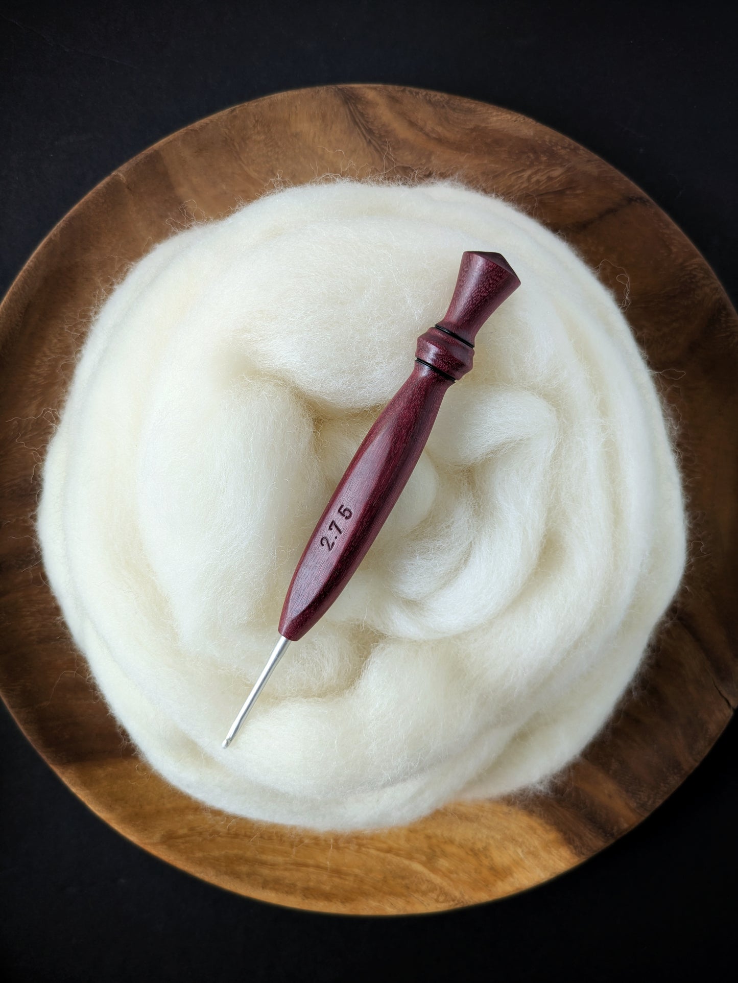 C 2.75mm Purpleheart Ergonomic Wood Crochet Hook