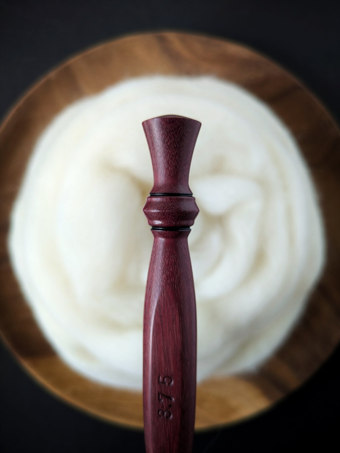 F 3.75mm Purpleheart Ergonomic Wood Crochet Hook