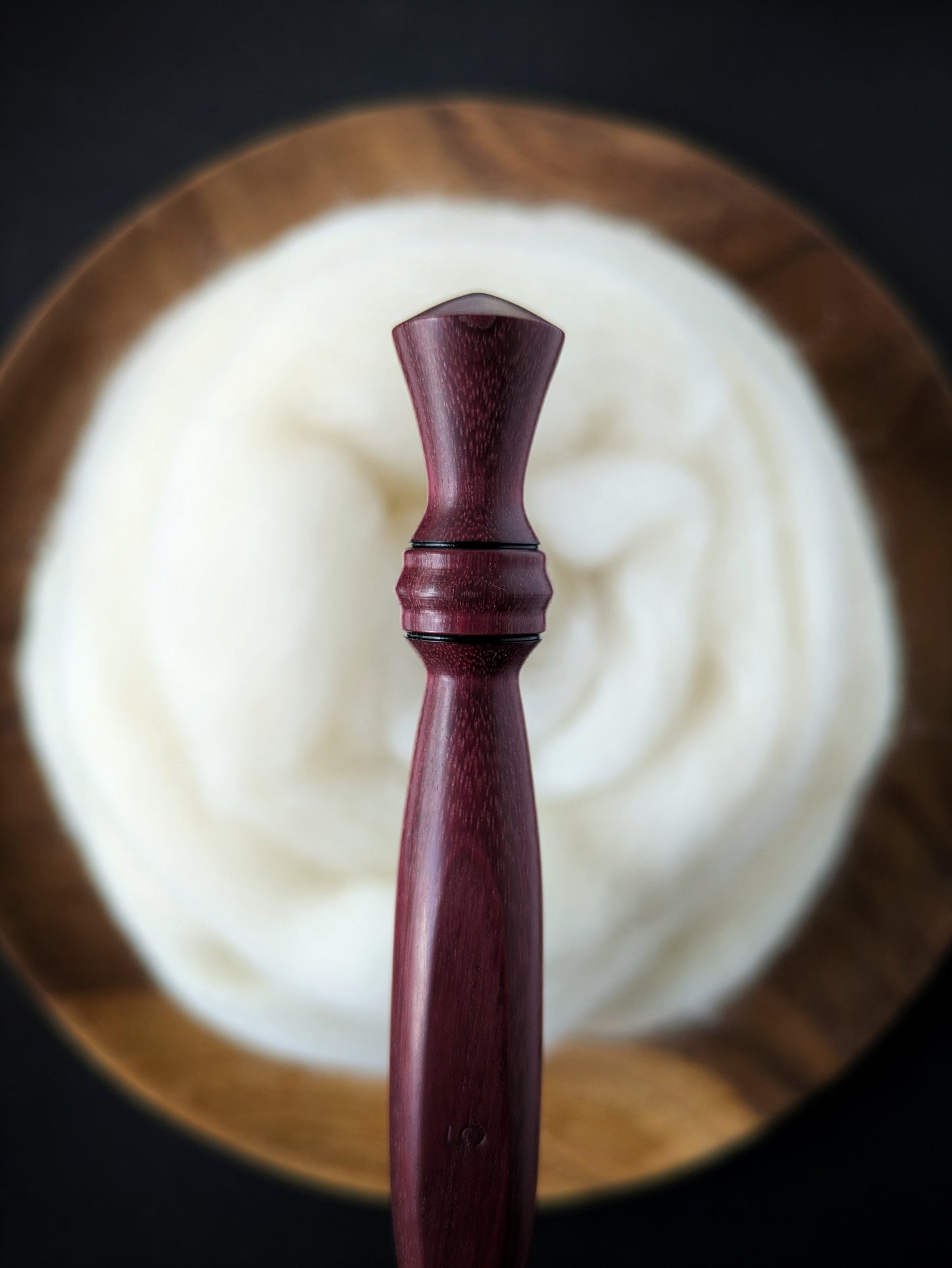 H 5mm Purpleheart Ergonomic Wood Crochet Hook