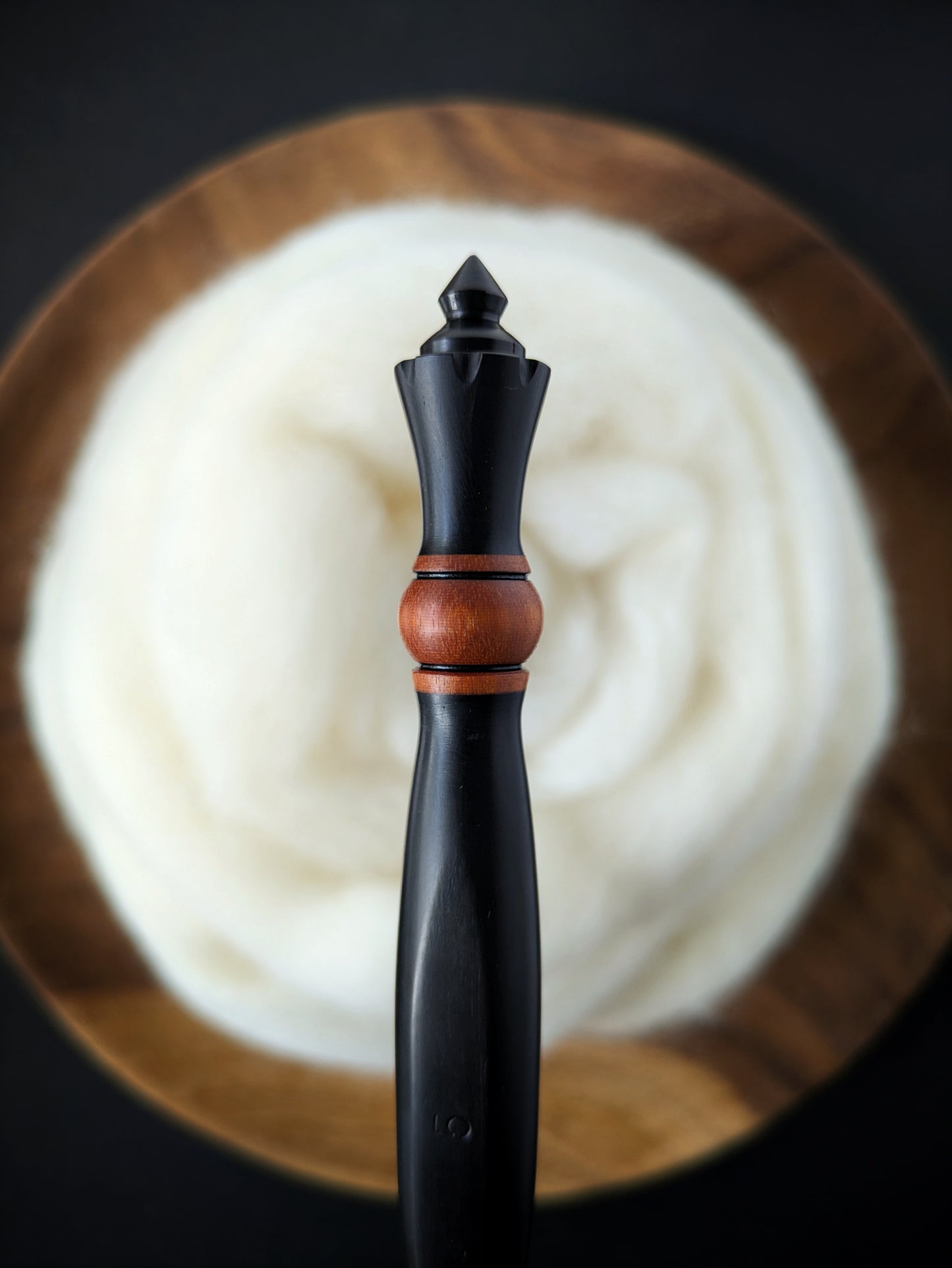 H 5mm Blackwood & Orangeheart Ergonomic Wood Crochet Hook