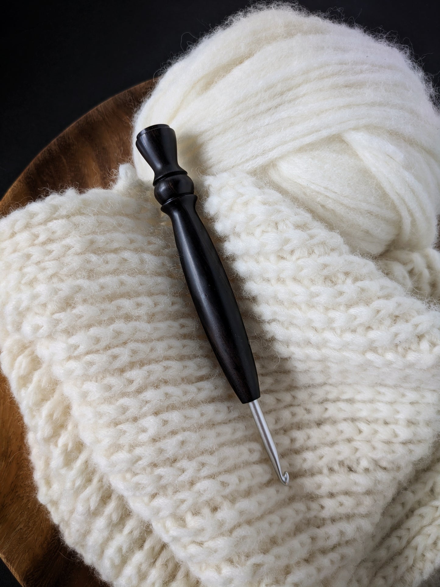 7 4.5mm Blackwood Ergonomic Wood Crochet Hook