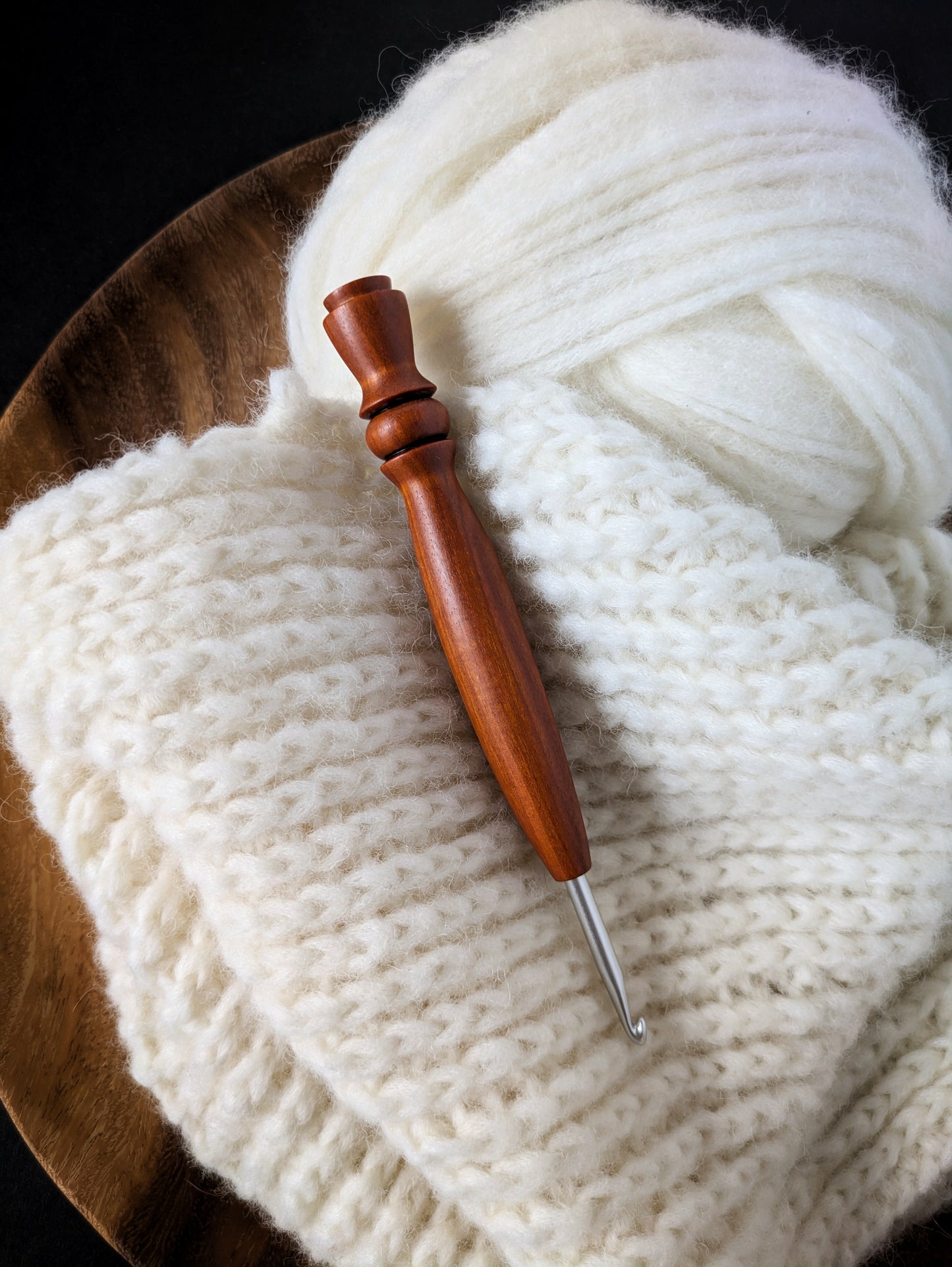 7 4.5mm Orangewood Ergonomic Wood Crochet Hook