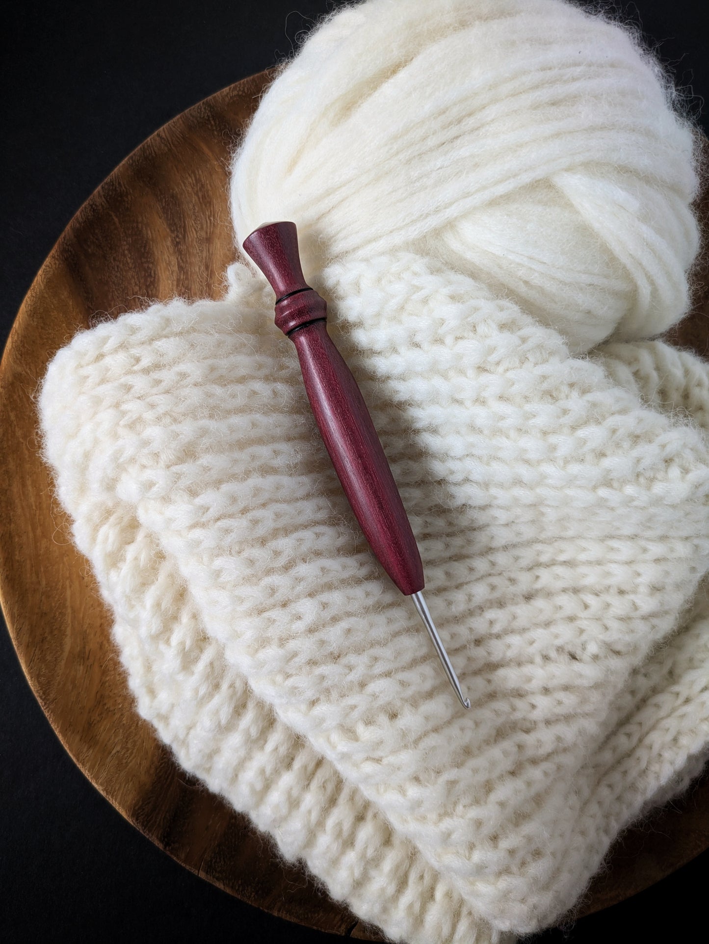 C 2.75mm Purpleheart Ergonomic Wood Crochet Hook