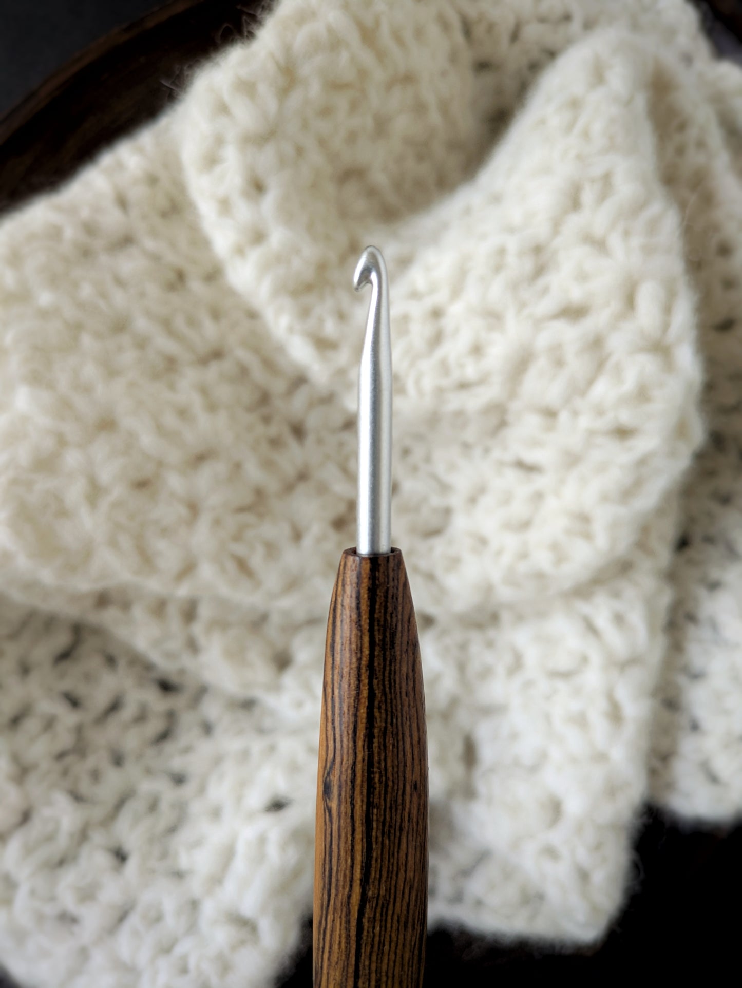 7 4.5mm Bocote Ergonomic Wood Crochet Hook