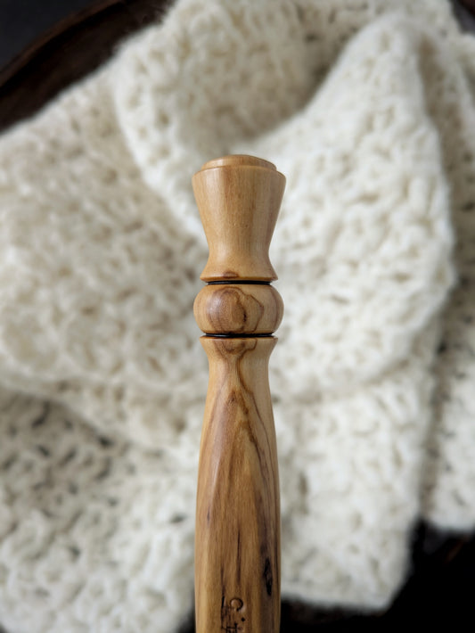 7 4.5mm Olivewood Ergonomic Wood Crochet Hook