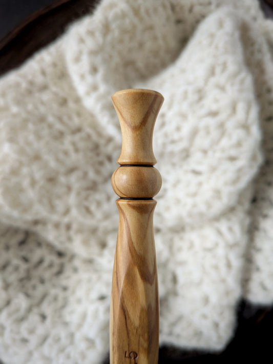 7 4.5mm Olivewood Ergonomic Wood Crochet Hook