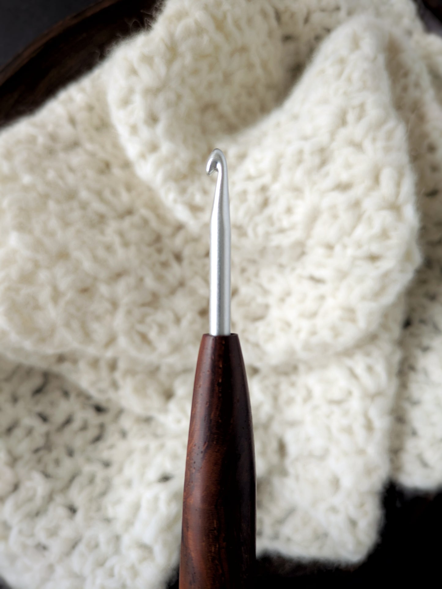 7 4.5mm Cocobolo Ergonomic Wood Crochet Hook