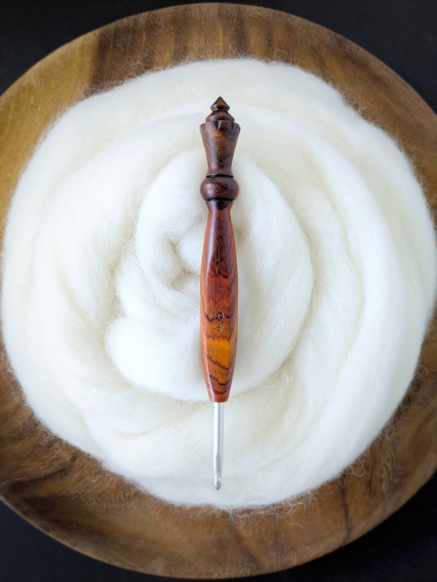 7 4.5mm Cocobolo Ergonomic Wood Crochet Hook