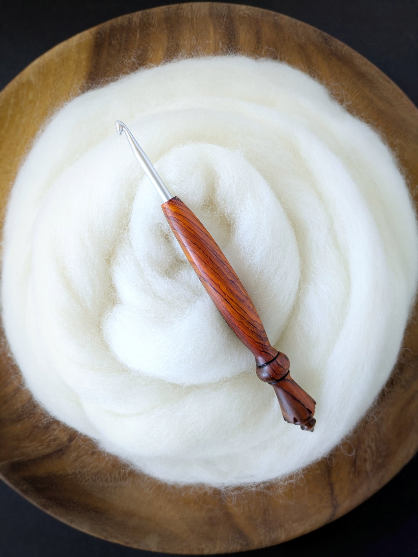 7 4.5mm Cocobolo Ergonomic Wood Crochet Hook