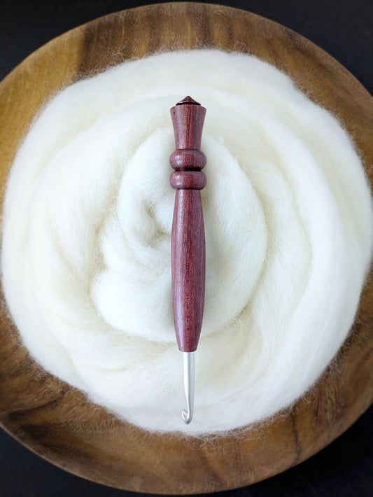 J 6mm Purpleheart Ergonomic Wood Crochet Hook