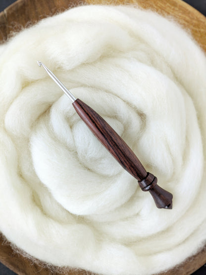 F 3.75mm Rosewood Ergonomic Wood Crochet Hook