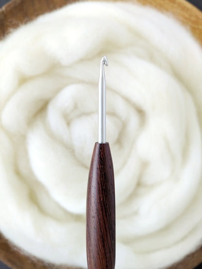 F 3.75mm Rosewood Ergonomic Wood Crochet Hook