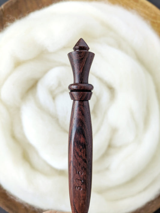 F 3.75mm Rosewood Ergonomic Wood Crochet Hook