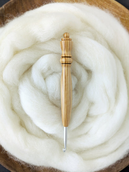 H 5mm Olivewood Ergonomic Wood Crochet Hook