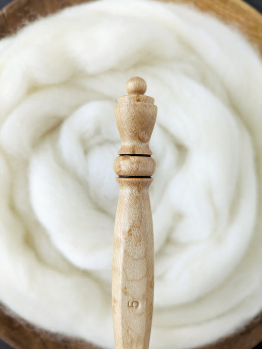 H 5mm Birdseye Maple Ergonomic Wood Crochet Hook