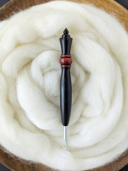 H 5mm Blackwood + Redheart Ergonomic Wood Crochet Hook