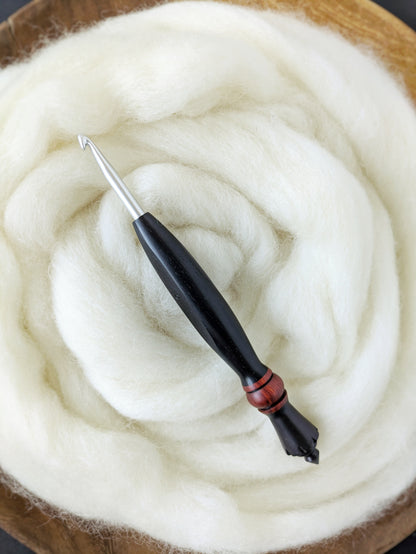 H 5mm Blackwood + Redheart Ergonomic Wood Crochet Hook