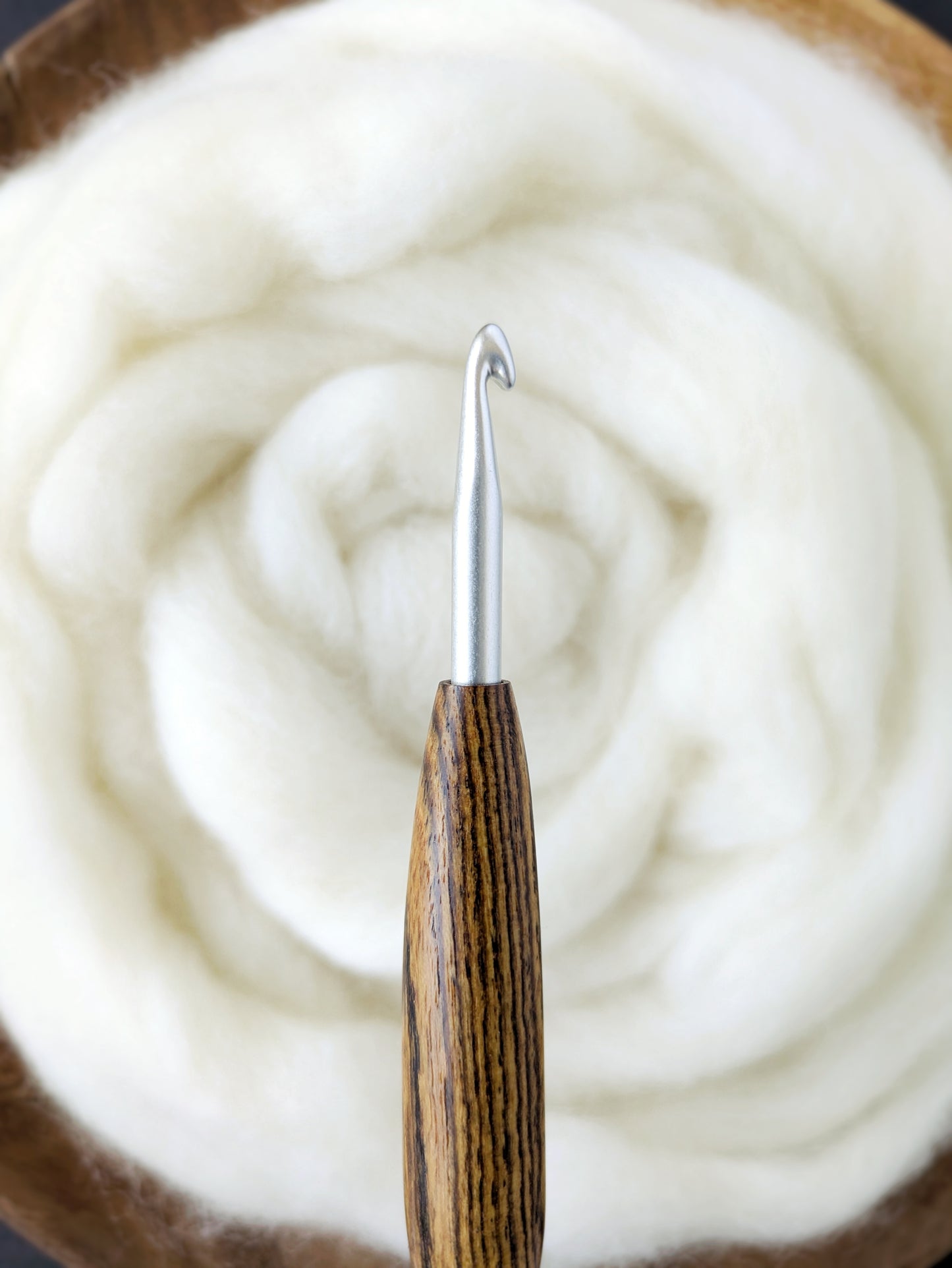 I 5.5mm Bocote Ergonomic Wood Crochet Hook