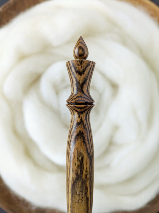 I 5.5mm Bocote Ergonomic Wood Crochet Hook