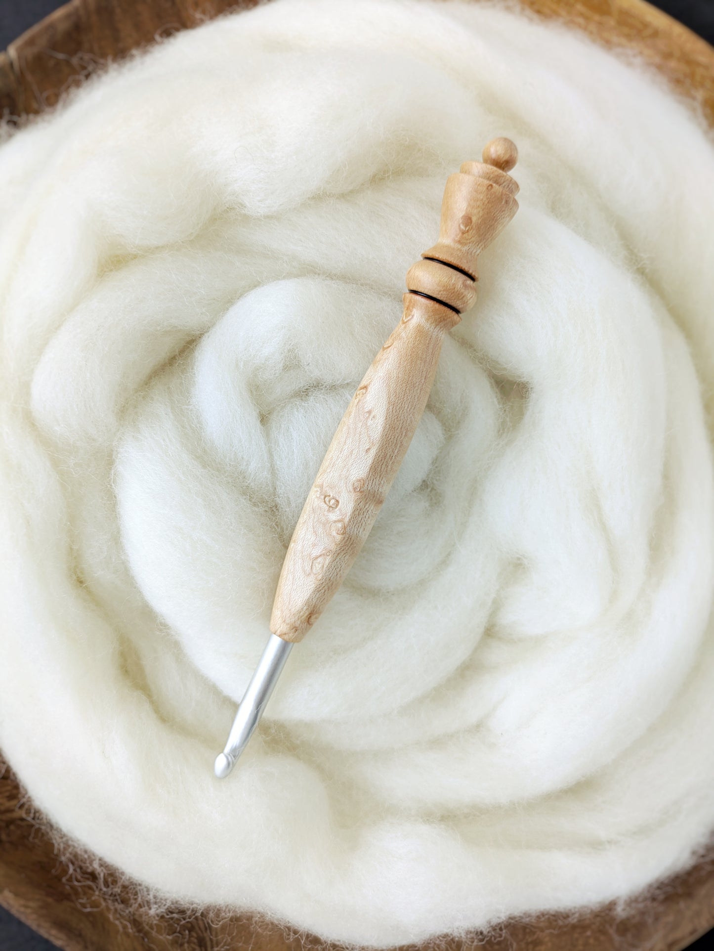 J 6mm Birdseye Maple Ergonomic Wood Crochet Hook