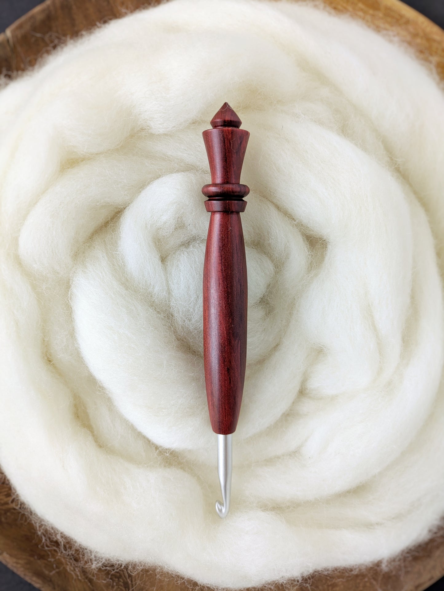 J 6mm Redheart Ergonomic Wood Crochet Hook