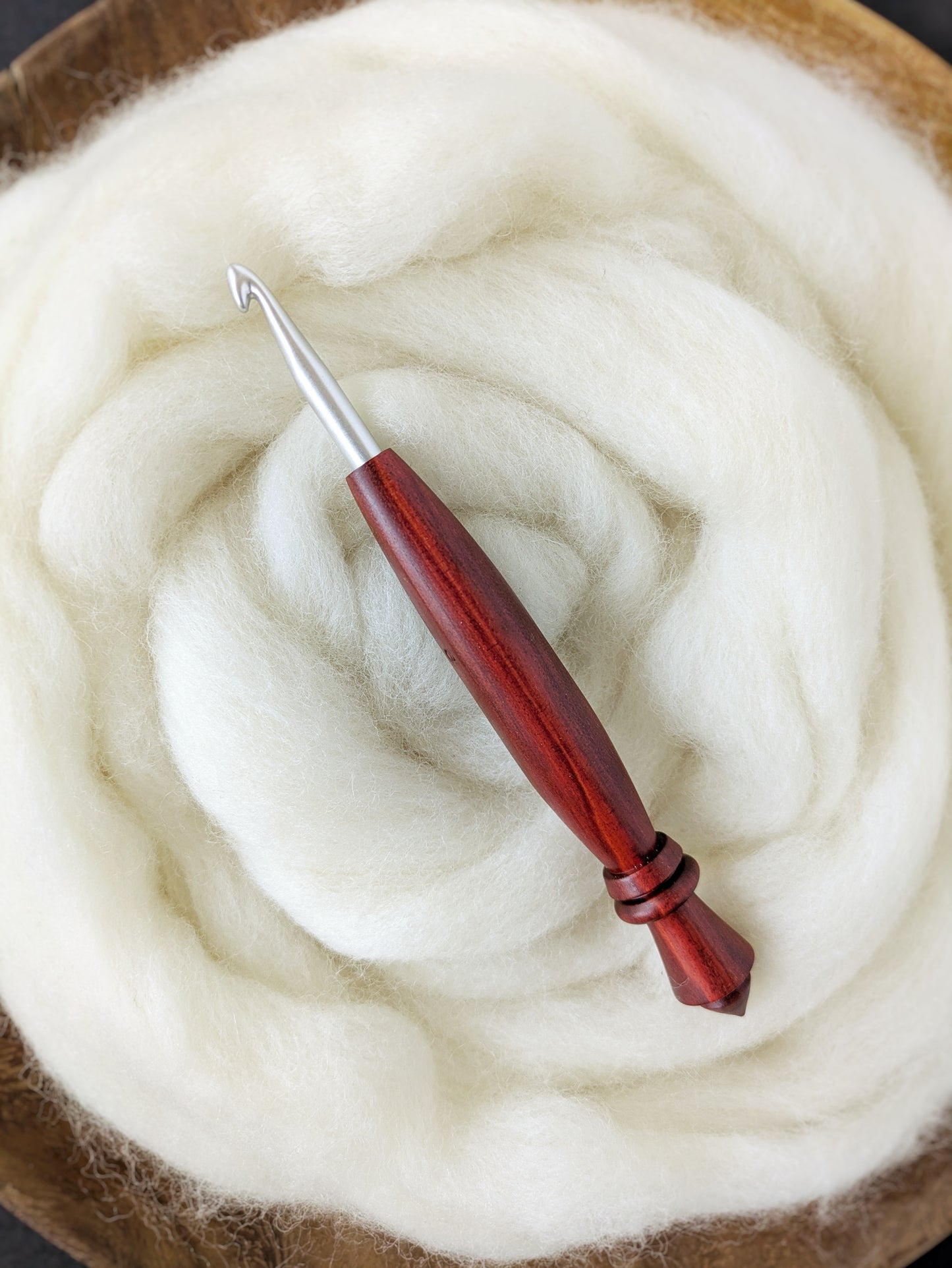 J 6mm Redheart Ergonomic Wood Crochet Hook