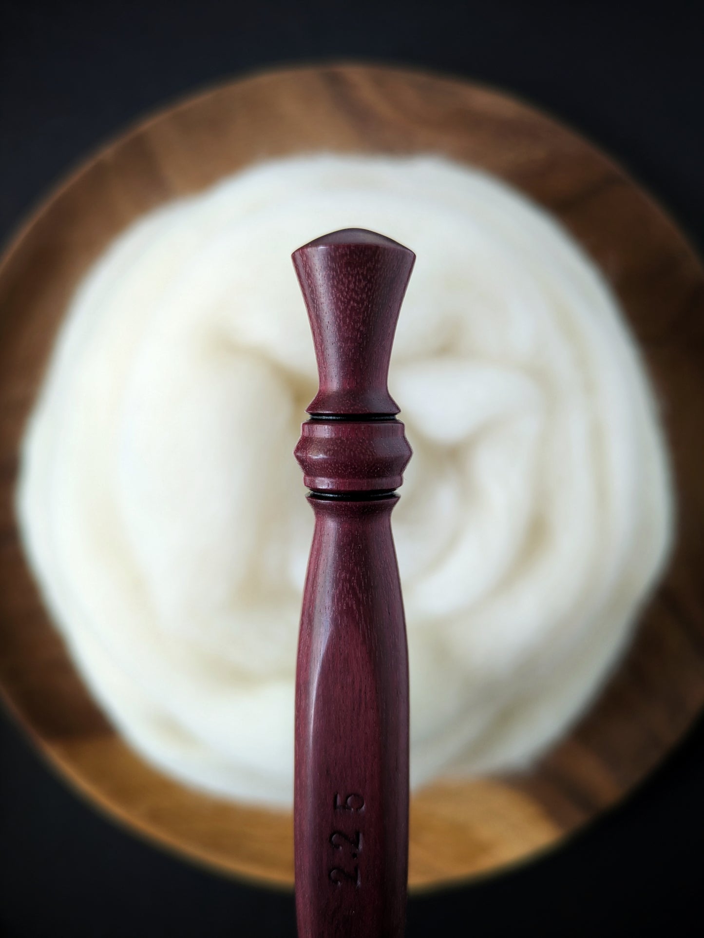 B 2.25mm Purpleheart Ergonomic Wood Crochet Hook