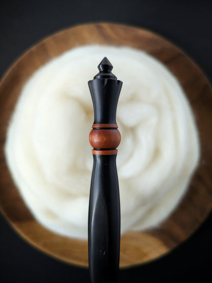 H 5mm Blackwood & Orangeheart Ergonomic Wood Crochet Hook