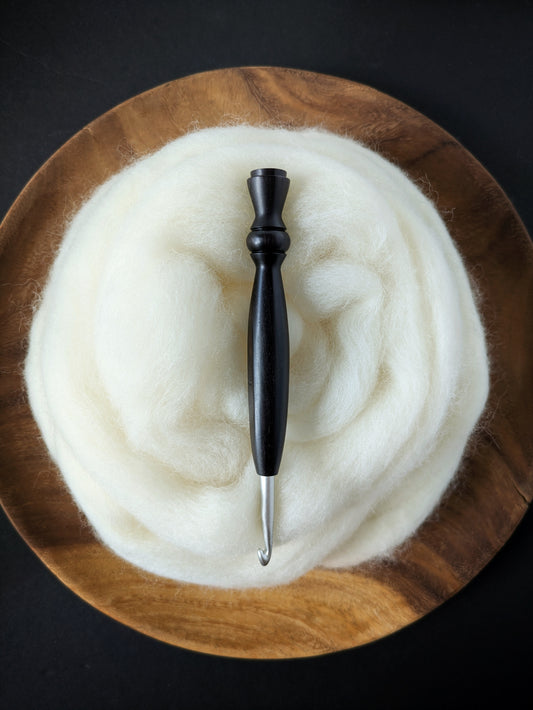 J 6mm Blackwood Ergonomic Wood Crochet Hook
