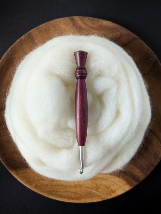 J 6mm Purpleheart Ergonomic Wood Crochet Hook