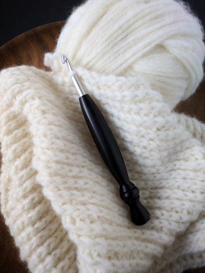 J 6mm Blackwood Ergonomic Wood Crochet Hook