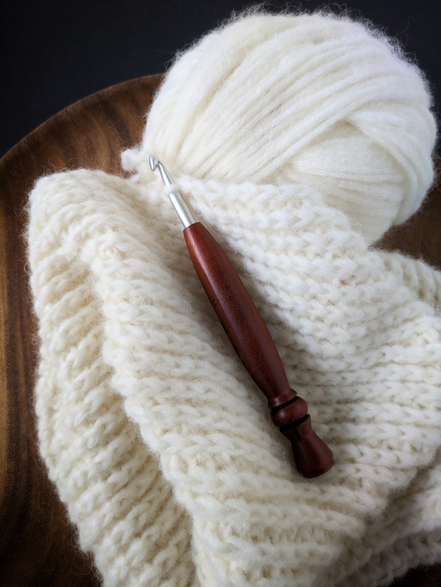 J 6mm Orangeheart Ergonomic Wood Crochet Hook